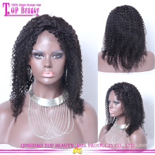 High quayity cheap hair wigs 100% indian human hair afro kinky curly lace front wig